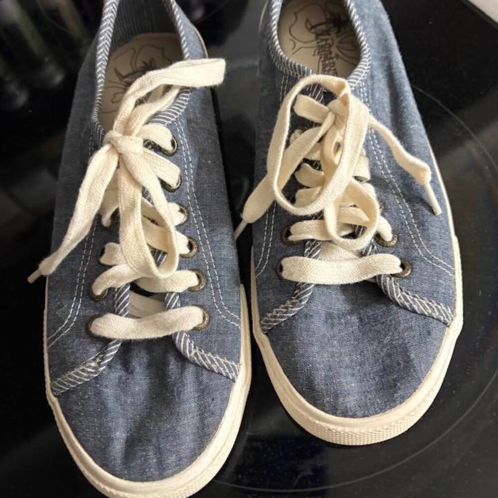 Margaritaville Denim Lace-Up Sneakers, Size 8.5